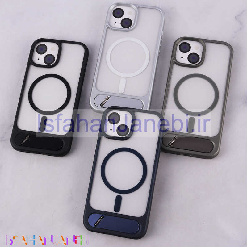اصفهان جانبی-قاب مگ سیف Linex آیفون iPhone 15 پشت مات دور رنگی استنددار