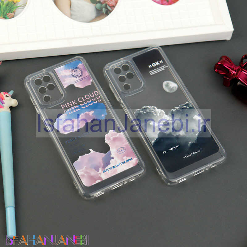 اصفهان جانبی-قاب ژله ای شفاف طرحدار محافظ لنزدار Samsung Galaxy A12