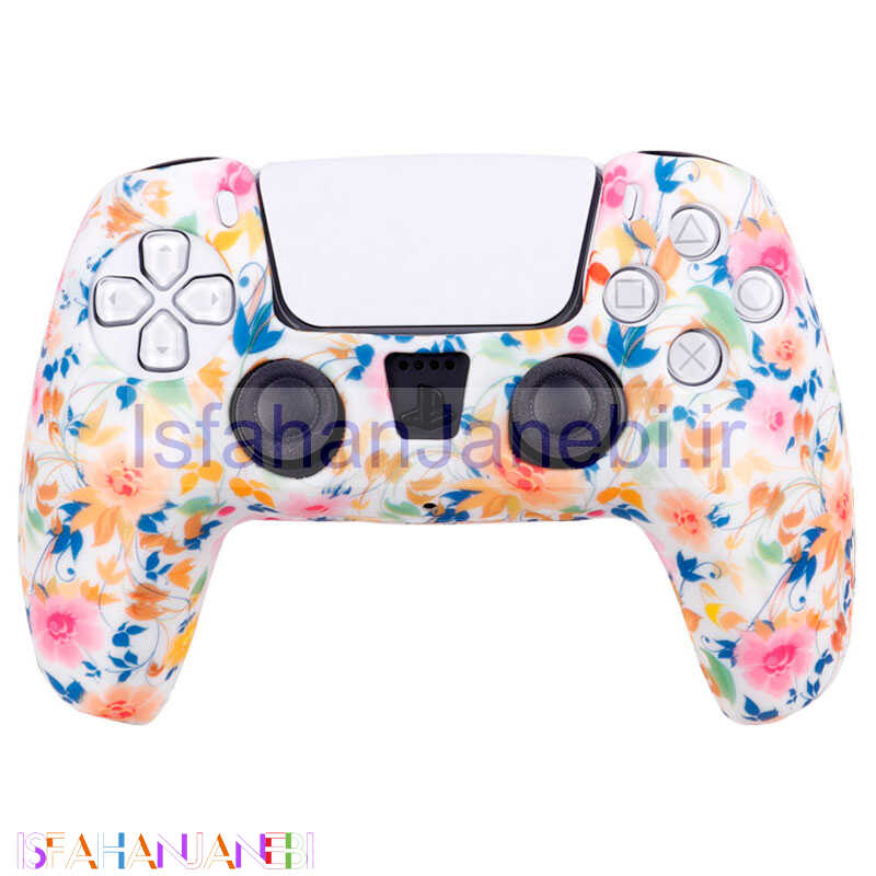 اصفهان جانبی-روکش دسته بازی PS5 طرح گل زمینه سفید