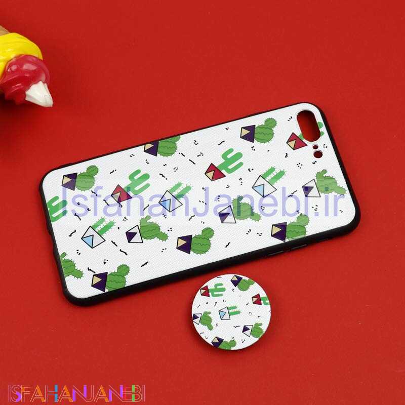 اصفهان جانبی-قاب فانتزی برجسته + پاپ سوکت طرح کاکتوس iPhone 7 Plus / 8 Plus سری D