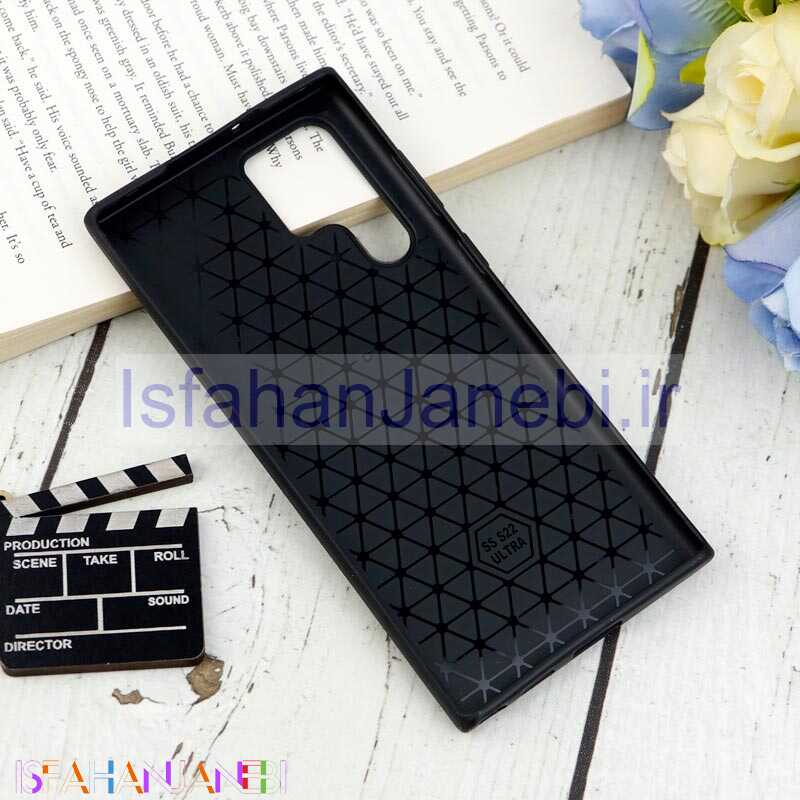 اصفهان جانبی-قاب چرمی Mont Blanc سامسونگ S22 Ultra مشکی سری B