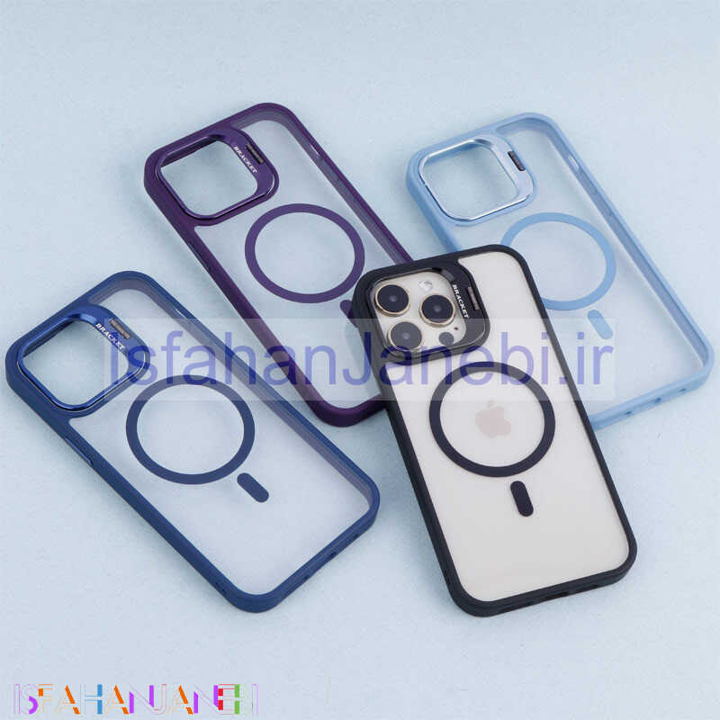 اصفهان جانبی-قاب PC مگ سیف استندشو با محافظ لنز رینگی Bracket آیفون iPhone 14 Pro Max