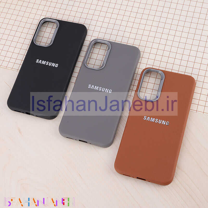 اصفهان جانبی-قاب چرمی ژله ای Leather سامسونگ Galaxy A34 لوگو متال
