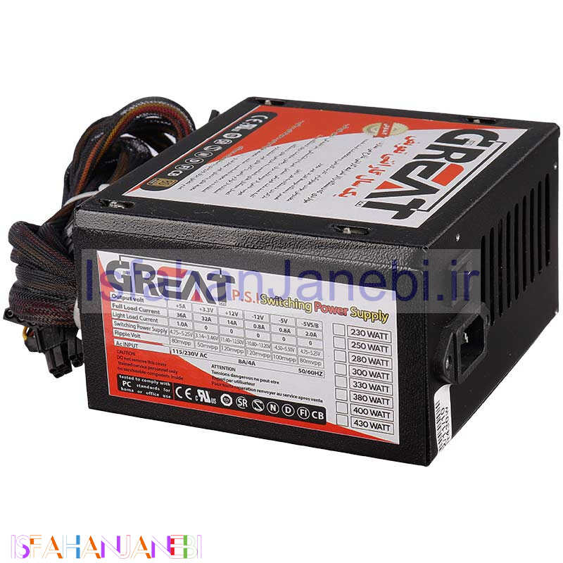 اصفهان جانبی-پاور فن بزرگ گریت Great GR430 Boronze 430W