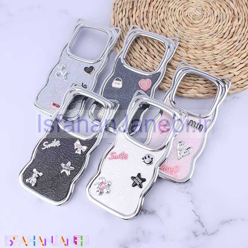 اصفهان جانبی-قاب چرمی موج دار شیائومی Redmi A3 / A3X برجسته گوش دار