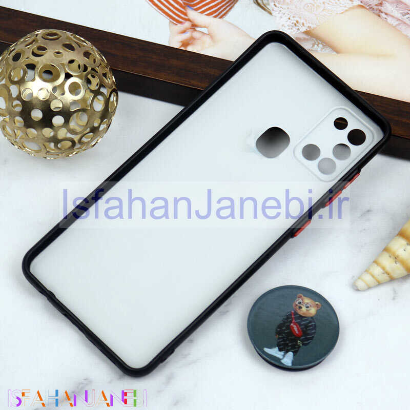 اصفهان جانبی-قاب PC محافظ لنز دار طرح Baron + پاپ سوکت Samsung Galaxy A21s