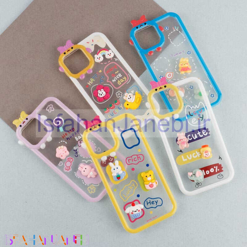 اصفهان جانبی-قاب شفاف فانتزی عروسک برجسته iPhone 7 Plus / 8 Plus