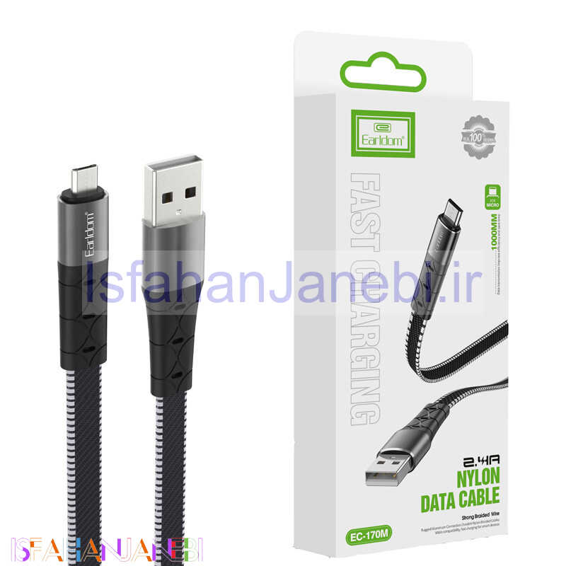 اصفهان جانبی-کابل میکرو یو اس بی فست شارژ Earldom EC-170M 2.4A 1m