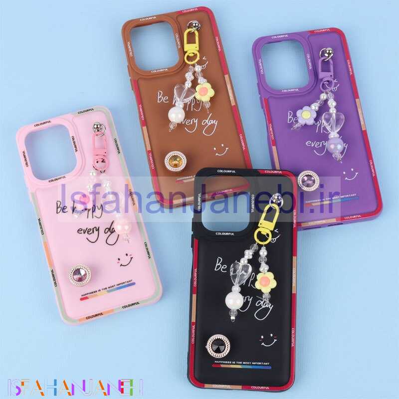 اصفهان جانبی-قاب ژله ای Colourful شیائومی Redmi 13C / Poco C65 آویزدار