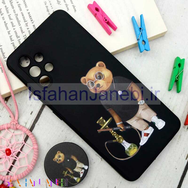 اصفهان جانبی-قاب سیلیکونی مشکی طرح Baron + پاپ سوکت Samsung Galaxy A32 4G