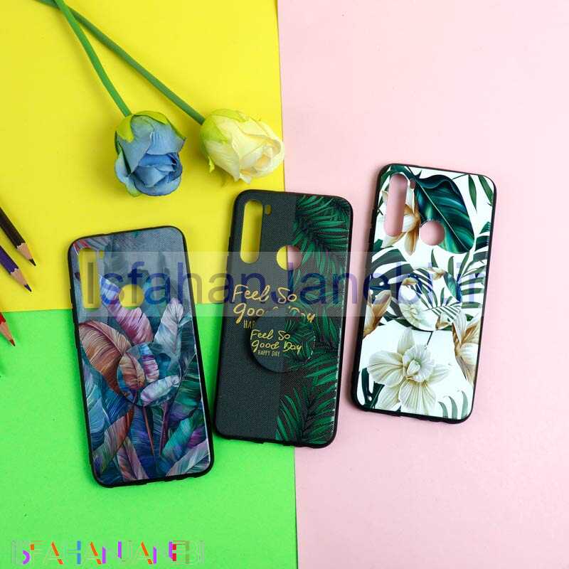 اصفهان جانبی-قاب فانتزی برجسته + پاپ سوکت طرح گل شیائومی Redmi Note 8 سری D
