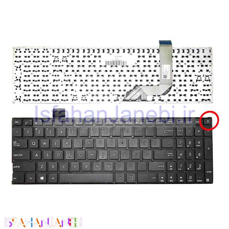 اصفهان جانبی-کیبورد لپ تاپ Asus X542 اینتر کوچک به همراه کلید پاور - مشکی