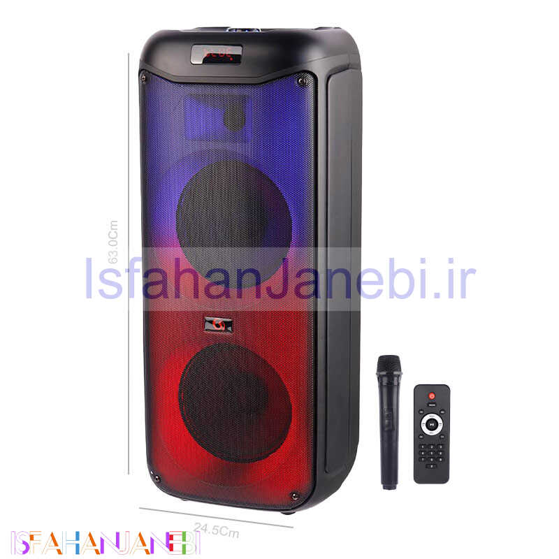 اصفهان جانبی-اسپیکر چمدانی بلوتوثی رم و فلش خور GY-5048 + میکروفون و ریموت کنترل