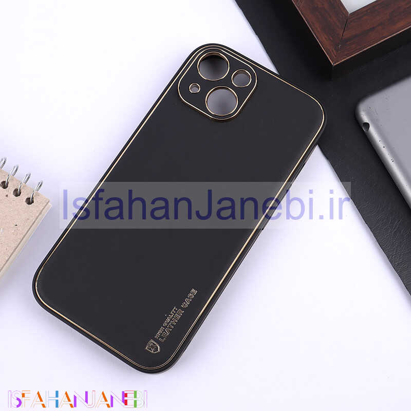 اصفهان جانبی-قاب چرمی My Case آیفون iPhone 15 محافظ لنزدار دور رنگی