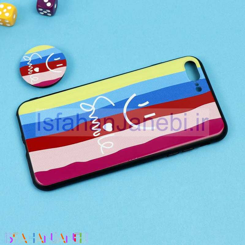 اصفهان جانبی-قاب فانتزی برجسته + پاپ سوکت طرح رنگین کمان iPhone 7 Plus / 8 Plus سری D