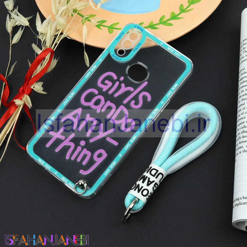 اصفهان جانبی-قاب طرحدار Girls Can Do محافظ لنزدار + بند آویز لنیارد Samsung Galaxy A10s