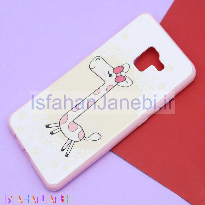 اصفهان جانبی-قاب فانتزی برجسته صورتی طرح کارتونی سامسونگ A8 Plus