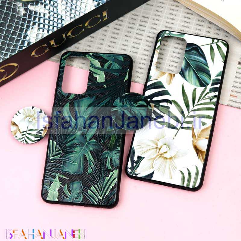 اصفهان جانبی-قاب فانتزی برجسته + پاپ سوکت طرح گل سامسونگ A52 / A52s سری F