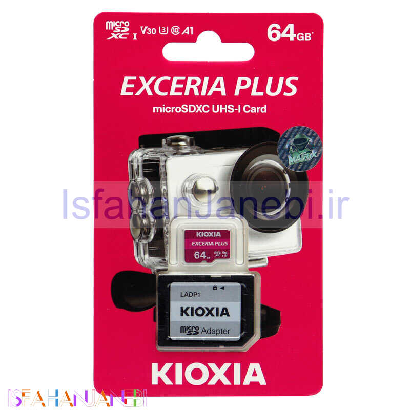 اصفهان جانبی-رم میکرو 64 گیگ کیوکسیا Kioxia EXCERIA A1 U3 V30 C10 100MB/s + خشاب