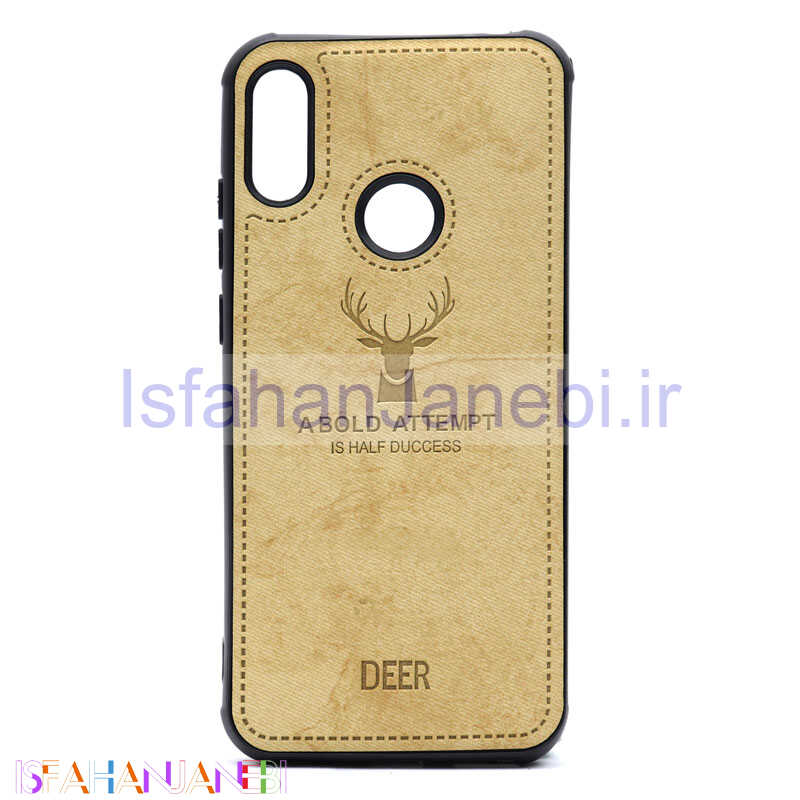 اصفهان جانبی-قاب چرمی طرح گوزن Huawei Y6 2019 خاکی