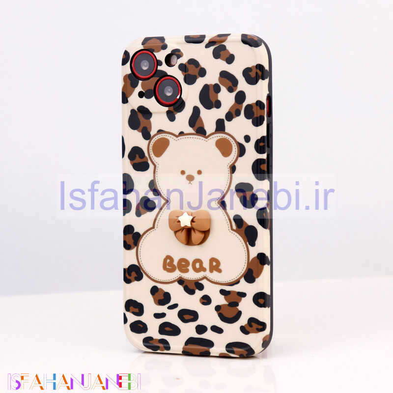 اصفهان جانبی-قاب طرحدار پلنگی Bear محافظ لنزدار iPhone 13