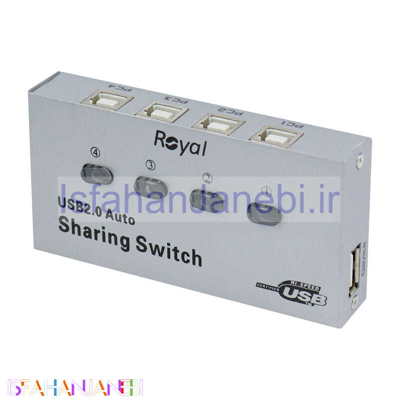 اصفهان جانبی-سوییچ پرینتر Royal 4UA USB Auto Sharing 4Port
