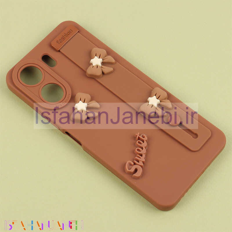 اصفهان جانبی-قاب سیلیکونی ژله ای دستبندی محافظ لنزدار Xiaomi Redmi 13C / Poco C65