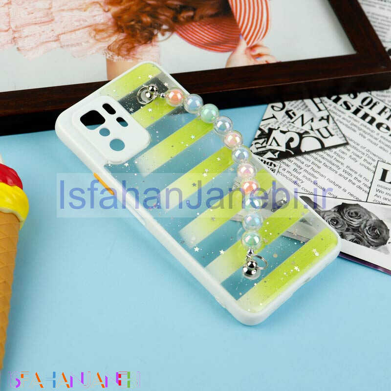 اصفهان جانبی-قاب فانتزی بند مرواریدی محافظ لنزدار Xiaomi Poco X3 GT