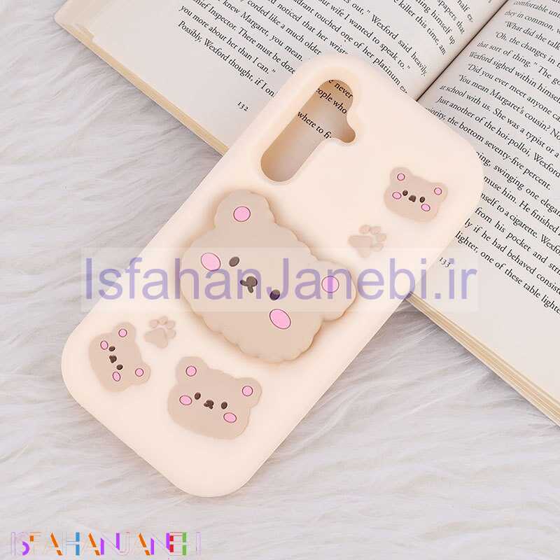 اصفهان جانبی-قاب سیلیکونی سامسونگ Galaxy A55 پاپ سوکت دار طرح خرس بیسکویتی
