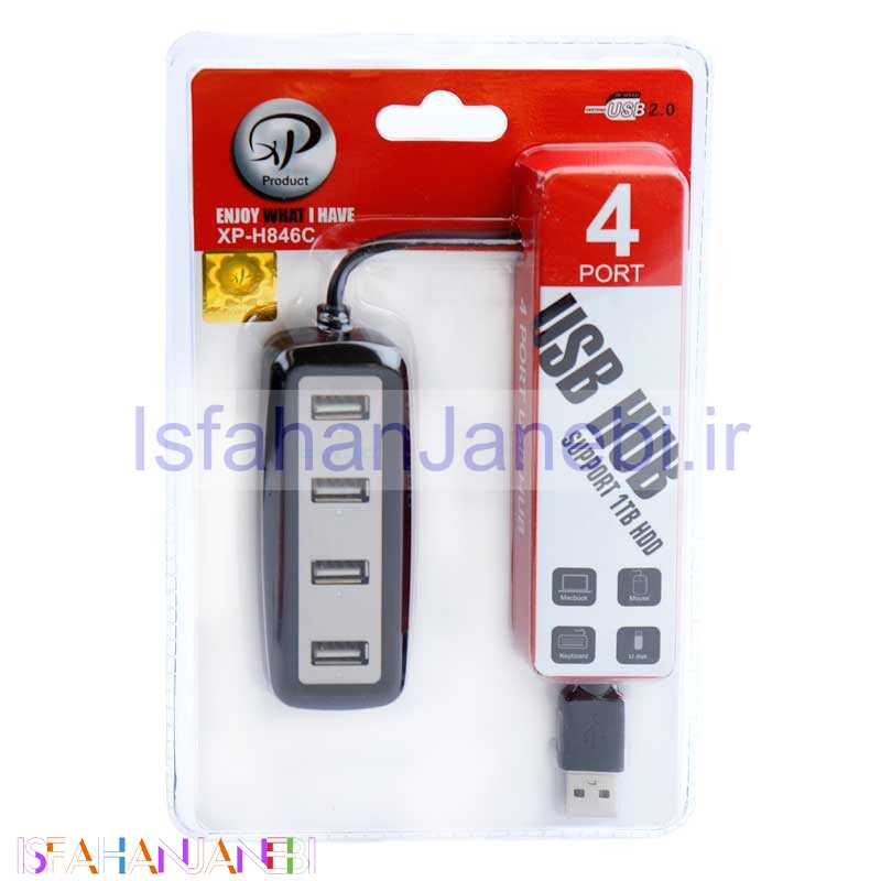 اصفهان جانبی-هاب 4 پورت USB2.0 ایکس-پی پروداکت XP-H846C
