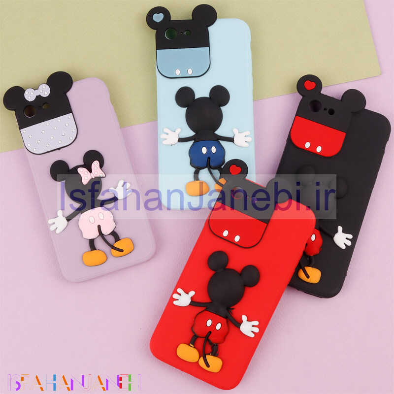 اصفهان جانبی-قاب عروسکی برجسته میکی موس و مینی موس محافظ لنزدار iPhone 7 / 8 / SE 2020