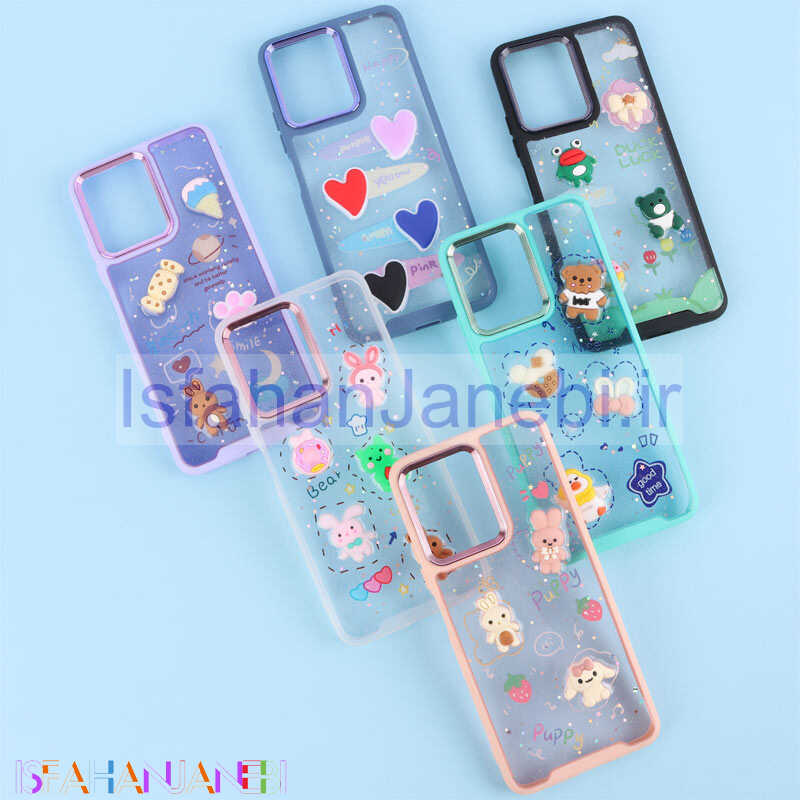 اصفهان جانبی-قاب شفاف شاینی متال ایرون عروسک برجسته Xiaomi Redmi Note 12 4G