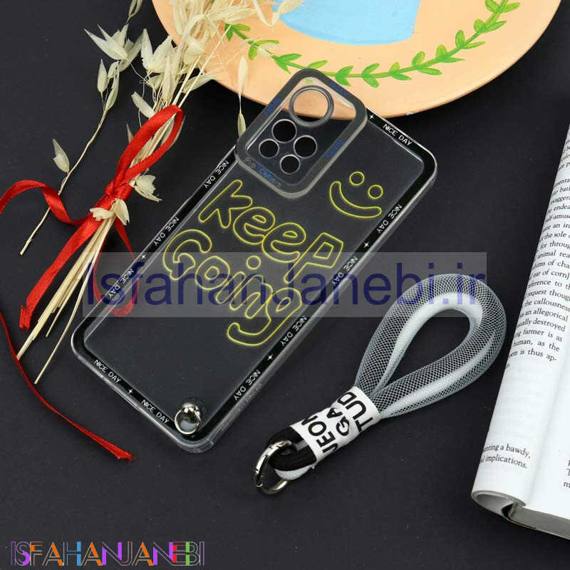 اصفهان جانبی-قاب طرحدار Keep Going محافظ لنزدار + بند آویز لنیارد Xiaomi Redmi Note 11 Pro Plus