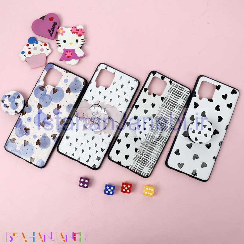 اصفهان جانبی-قاب فانتزی برجسته + پاپ سوکت طرح قلب سامسونگ Samsung Galaxy A42 5G سری D