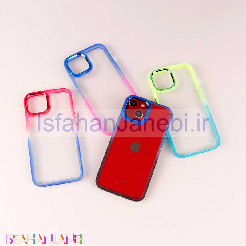 اصفهان جانبی-قاب PC شفاف متال ایرون دو رنگ iPhone 13