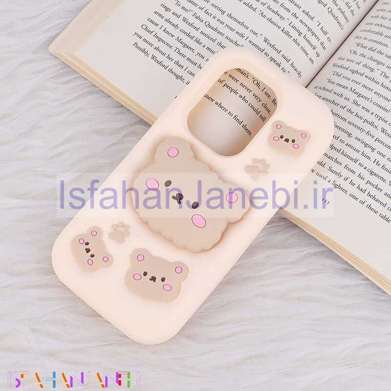 اصفهان جانبی-قاب سیلیکونی شیائومی Redmi Note 13 Pro 4G پاپ سوکت دار طرح خرس بیسکویتی