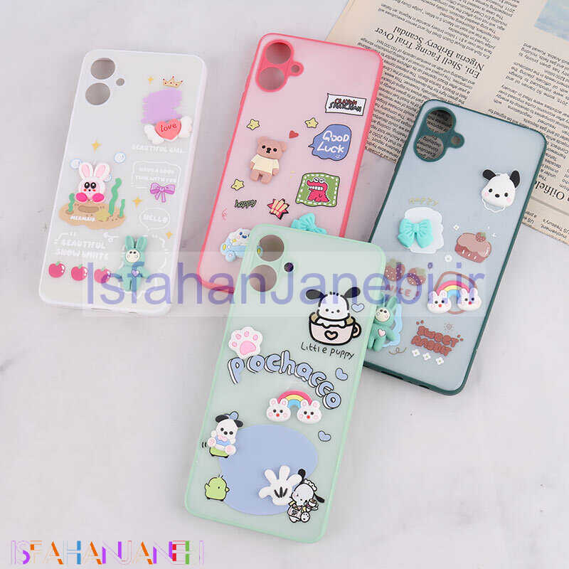 اصفهان جانبی-قاب شاینی سامسونگ Galaxy A06 عروسک برجسته محافظ لنزدار