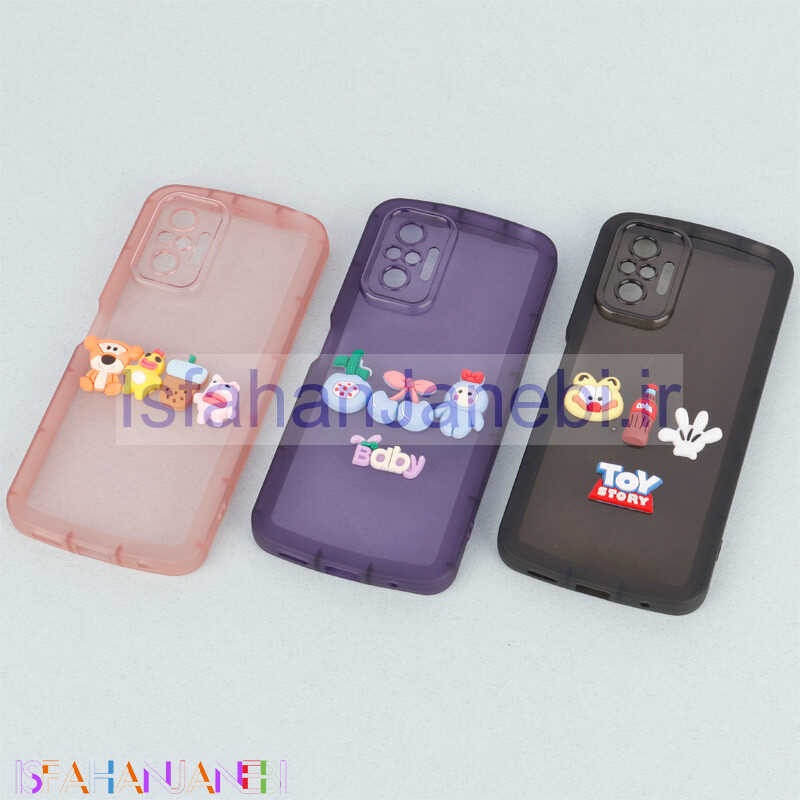 اصفهان جانبی-قاب متال ژله ای عروسک برجسته محافظ لنزدار Xiaomi Redmi Note 10 Pro 4G