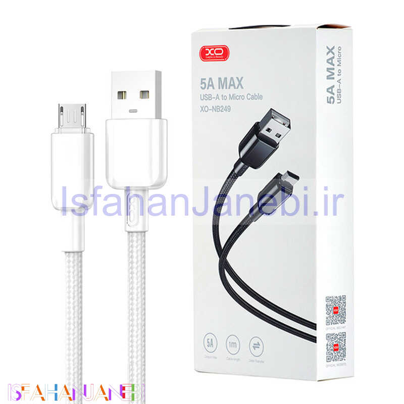اصفهان جانبی-کابل میکرو یو اس بی فست شارژ XO XO-NB249 5A 1m