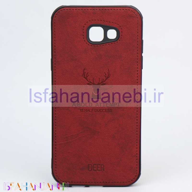 اصفهان جانبی-قاب چرمی طرح گوزن Samsung A7 2017 زرشکی