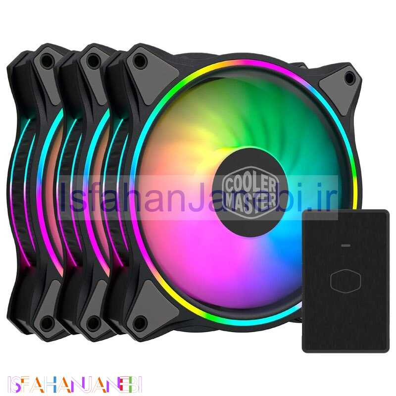 اصفهان جانبی-فن کیس کولر مستر Cooler Master MasterFan MF120 Halo ARGB 12*12 بسته 3 عددی
