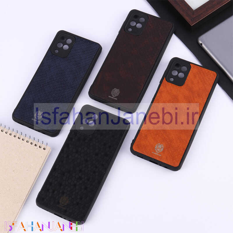 اصفهان جانبی-قاب چرمی پوست ماری Golden Lion سامسونگ Galaxy A12 / M12 محافظ لنزدار