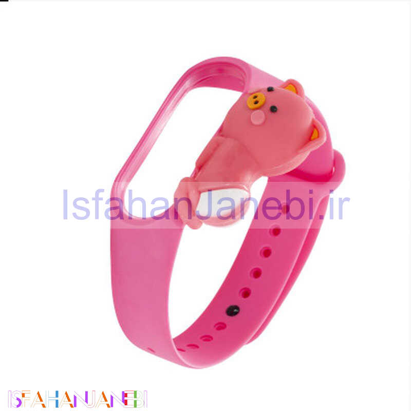 اصفهان جانبی-بند سیلیکونی فانتزی Xiaomi Mi Band 5 / 6 خوک صورتی