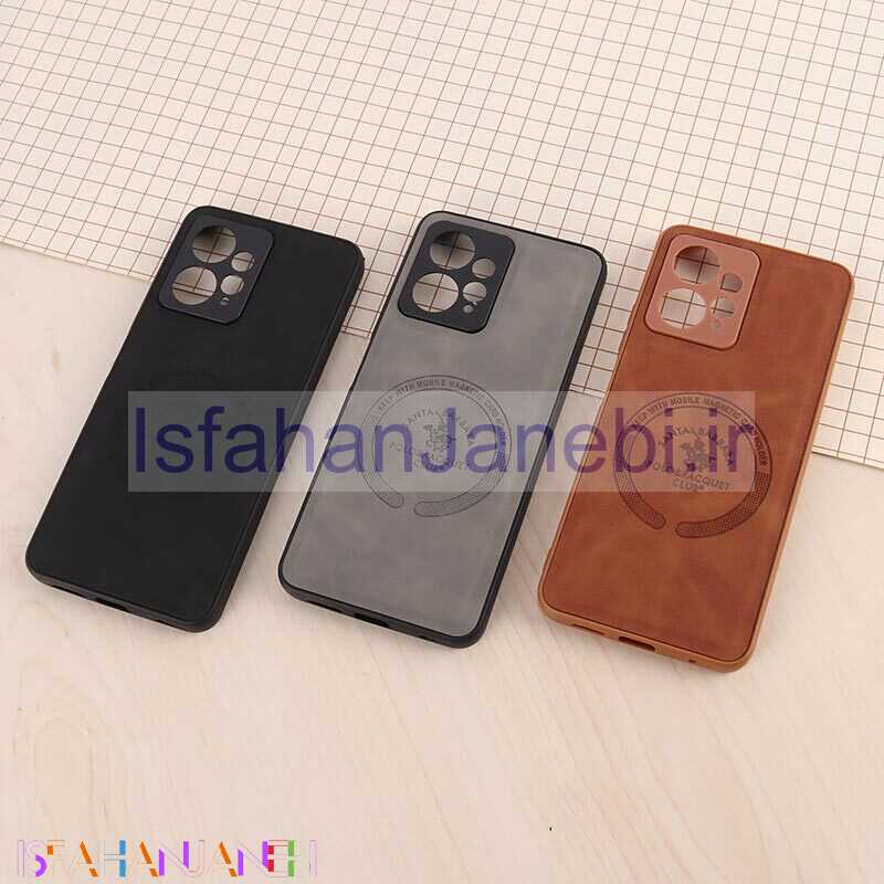 اصفهان جانبی-قاب چرمی Polo & Racquet Club شیائومی Redmi Note 12 4G طرح مگ سیف محافظ لنزدار