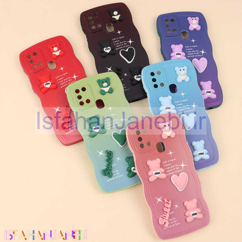 اصفهان جانبی-قاب رنگی مات عروسک برجسته محافظ لنزدار Samsung Galaxy A21s