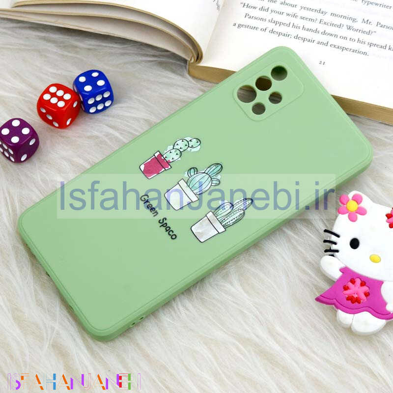 اصفهان جانبی-قاب سیلیکونی عروسکی محافظ لنزدار طرح کاکتوس Samsung Galaxy A51
