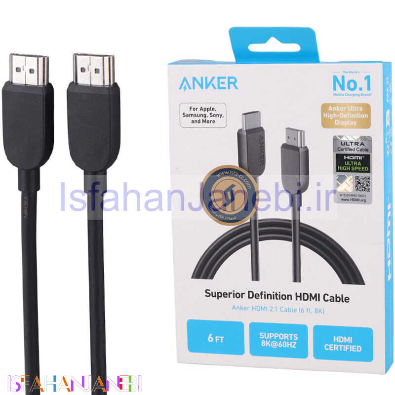 اصفهان جانبی-کابل HDMI 8K انکر A8742H طول 1.8 متر