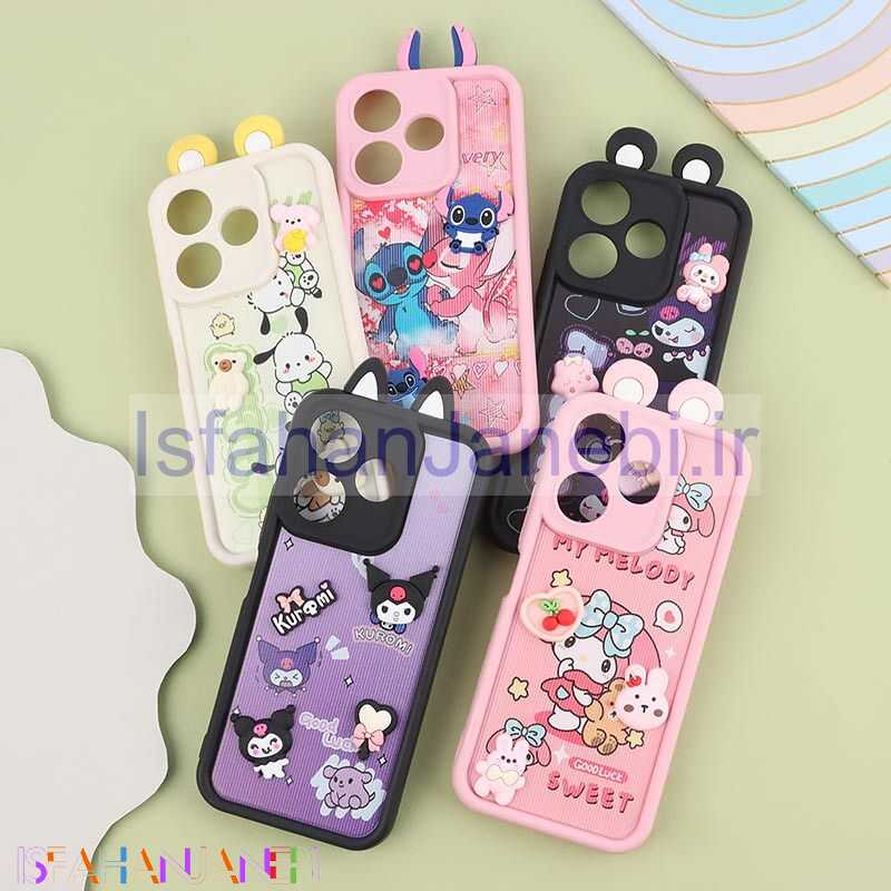 اصفهان جانبی-قاب کبریتی سولید شیائومی Redmi 13 4G / Redmi 13 5G عروسکی گوش دار محافظ لنزدار