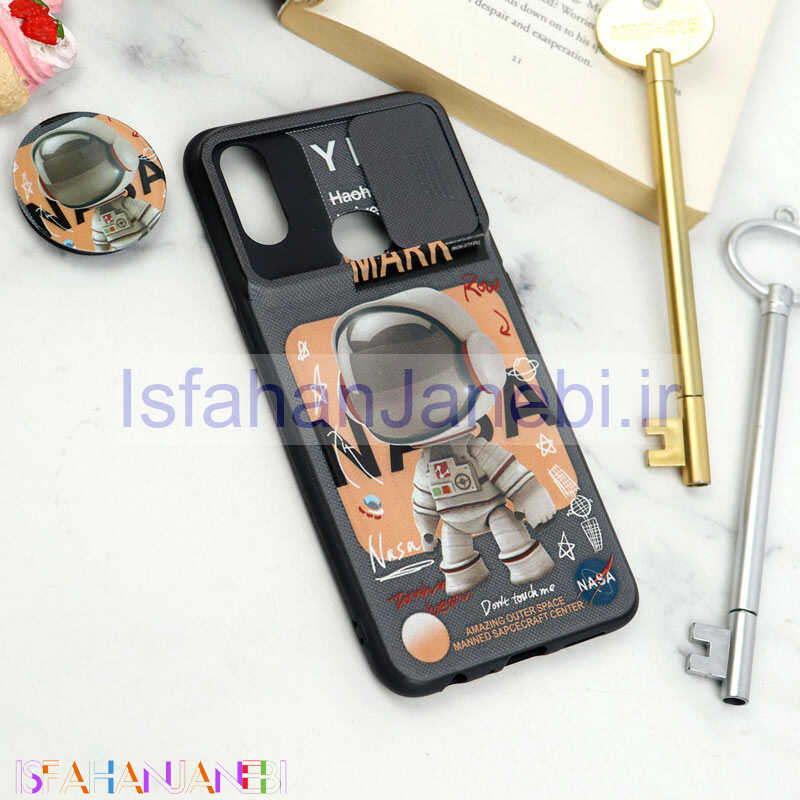 اصفهان جانبی-قاب طرحدار محافظ لنزدار کشویی + پاپ سوکت Samsung Galaxy A10s سری D