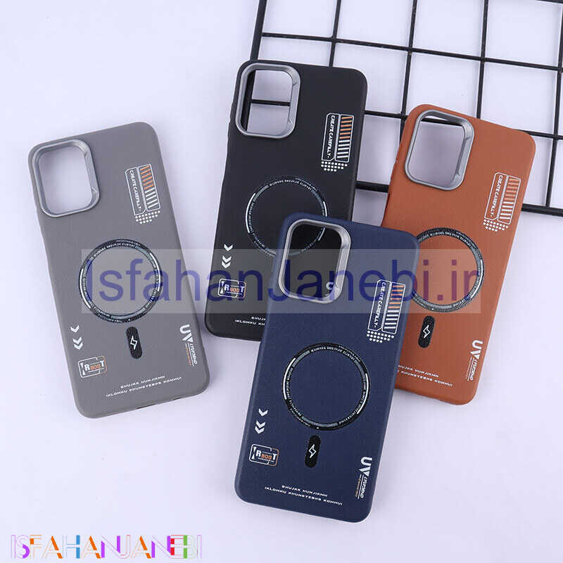 اصفهان جانبی-قاب چرمی ژله ای Leather سامسونگ Galaxy A12 / M12 طرح مگ سیف